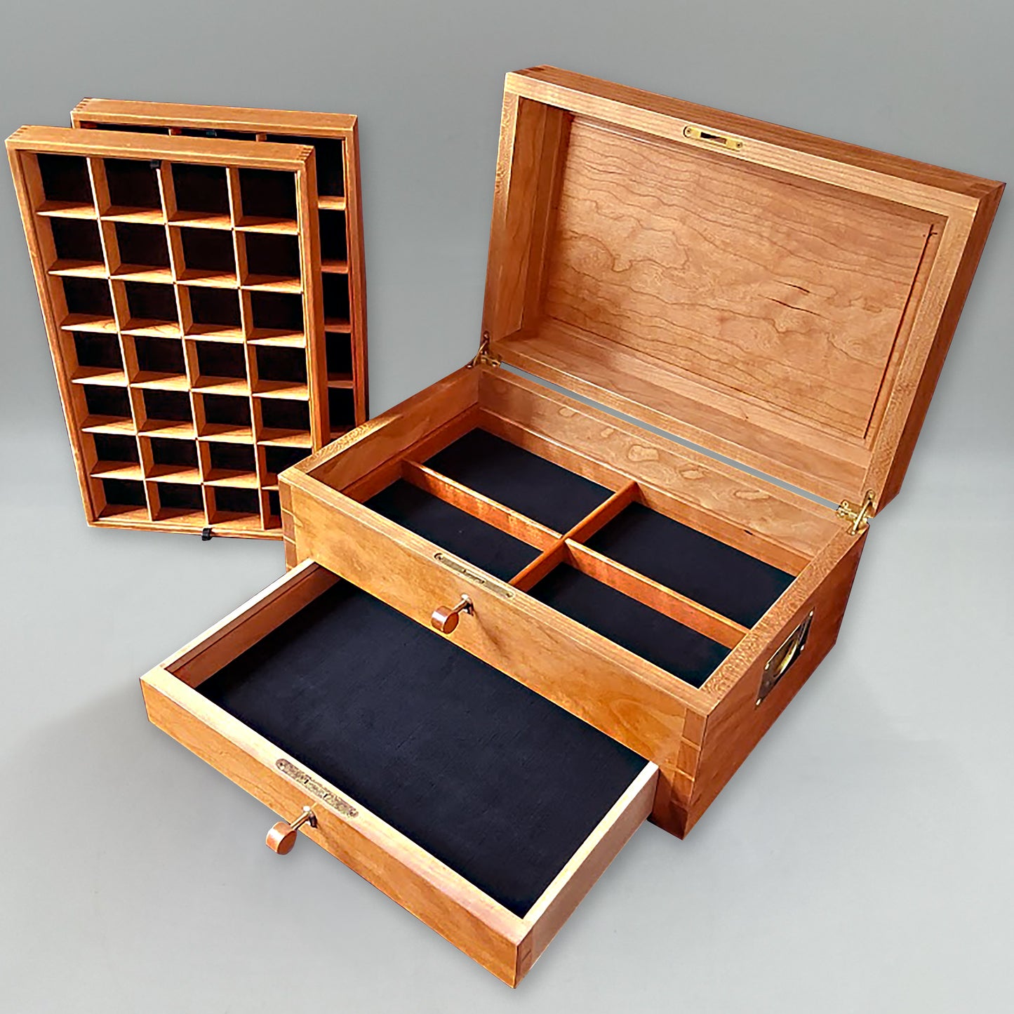 Large Cherry Jewelry Box with Drawer