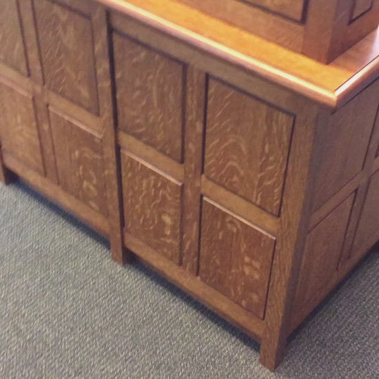 A short video "walk-around" of the Merrill Desk some years after it was delivered. It stillt looks great and is loved by the librarians for its functionality.